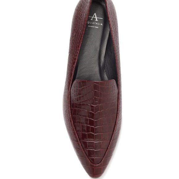 Aquatalia Perci Croc Embossed Leather Loafer in Oxiblood - Picture 5 of 7